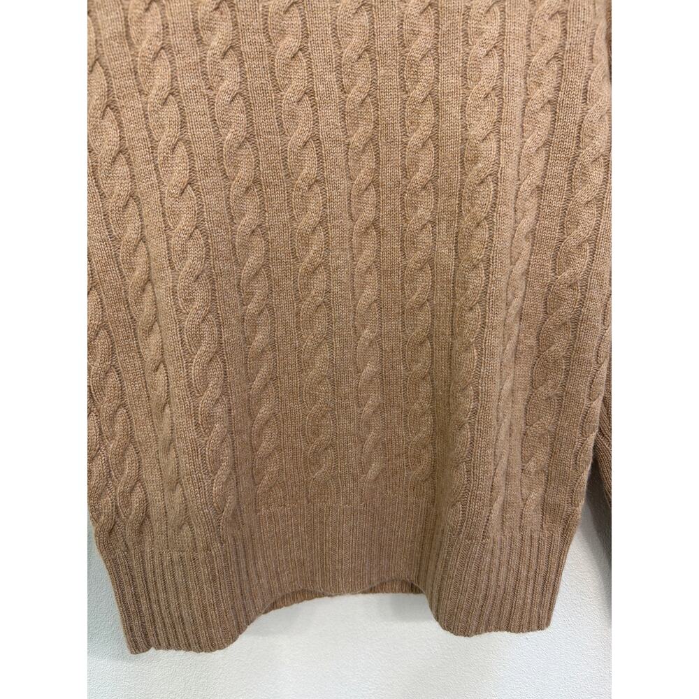 J. Crew Women’s 100% Cashmere Cable Knit Camel Pullover Sweater Size XS - Picture 4 of 7